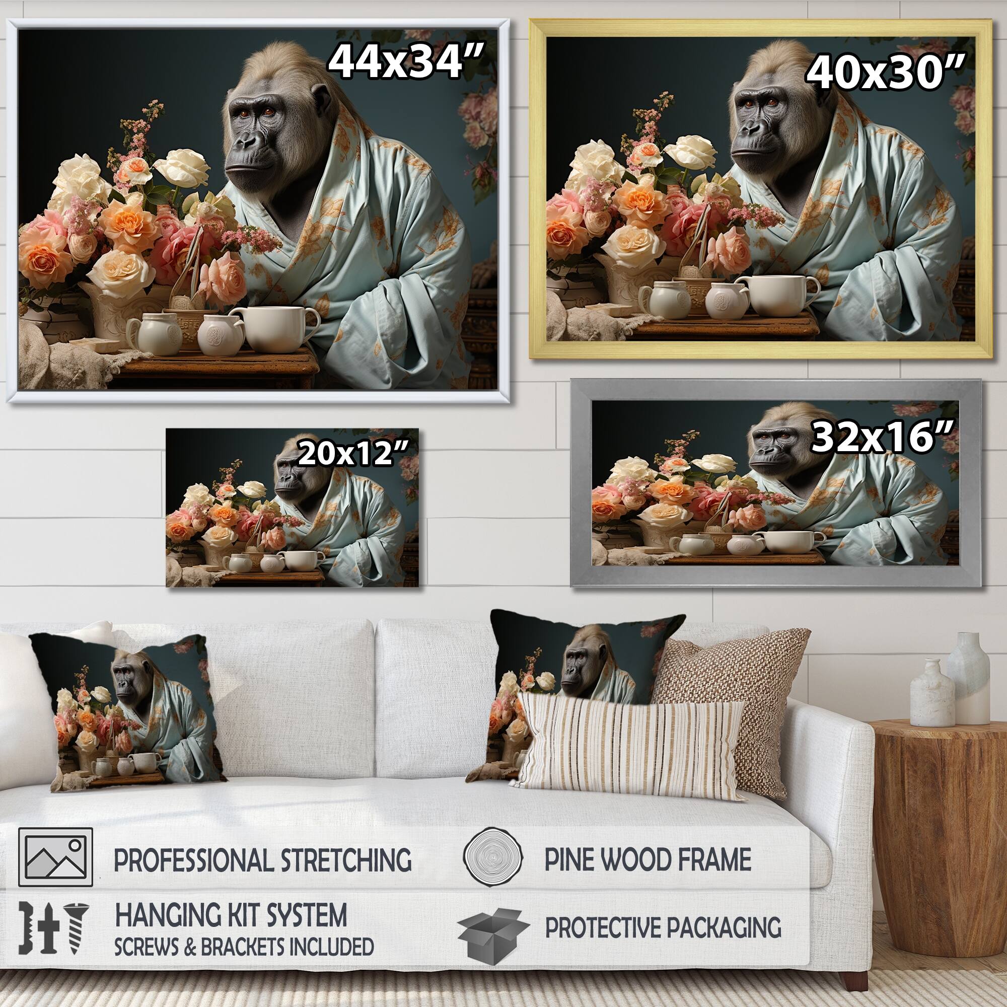 Designart "Gorillas Cleaning Time" Laundry Wall Art Bed Bath & Beyond
